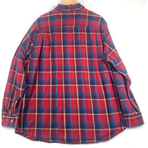 Duluth Trading Co Men's 2XL Slim Fit Plaid Button-Up Red Flannel Shirt - Picture 2 of 8